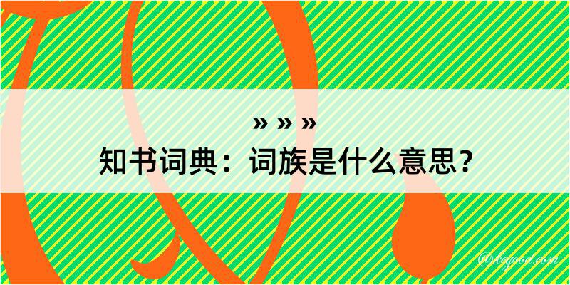 知书词典：词族是什么意思？