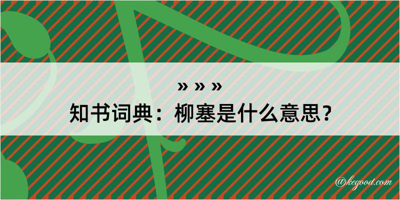 知书词典：柳塞是什么意思？