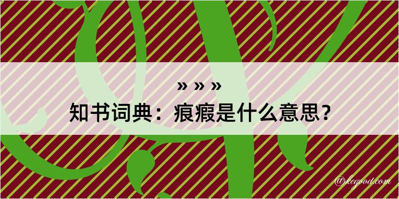 知书词典：痕瘕是什么意思？