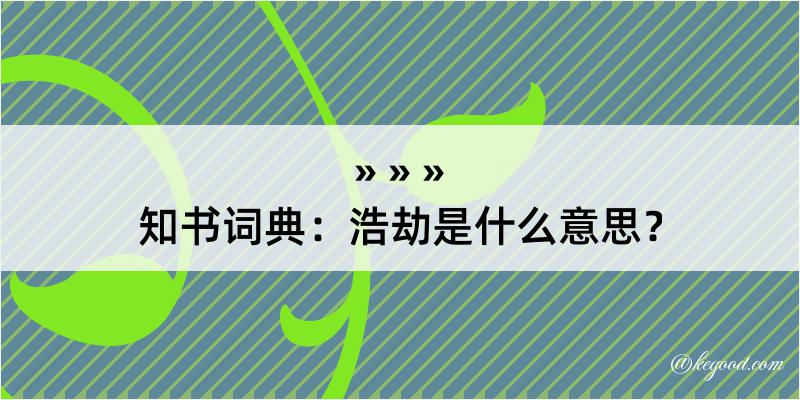 知书词典：浩劫是什么意思？