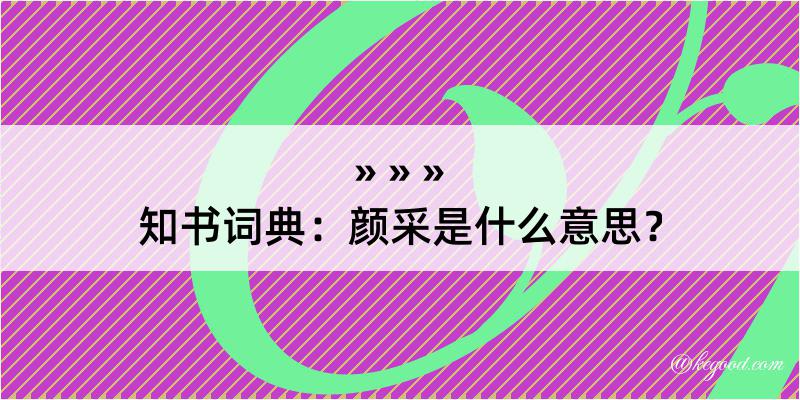 知书词典：颜采是什么意思？