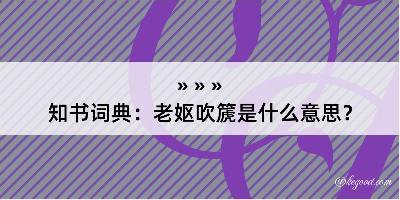 知书词典：老妪吹篪是什么意思？