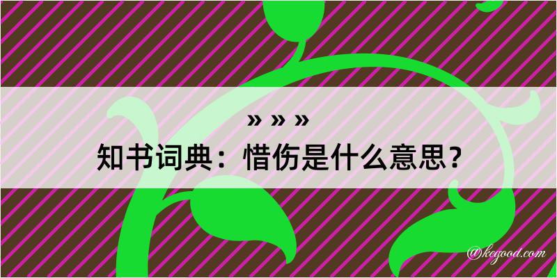 知书词典：惜伤是什么意思？