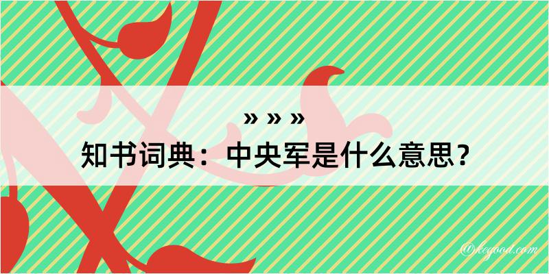 知书词典：中央军是什么意思？