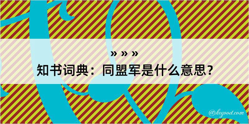 知书词典：同盟军是什么意思？