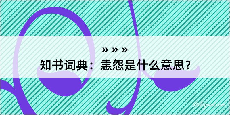 知书词典：恚怨是什么意思？