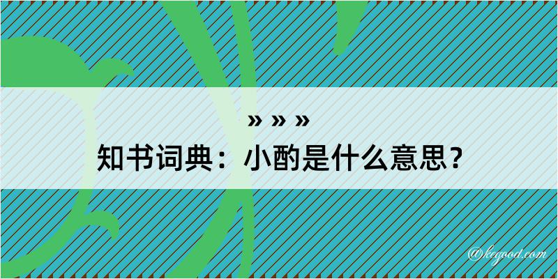 知书词典：小酌是什么意思？