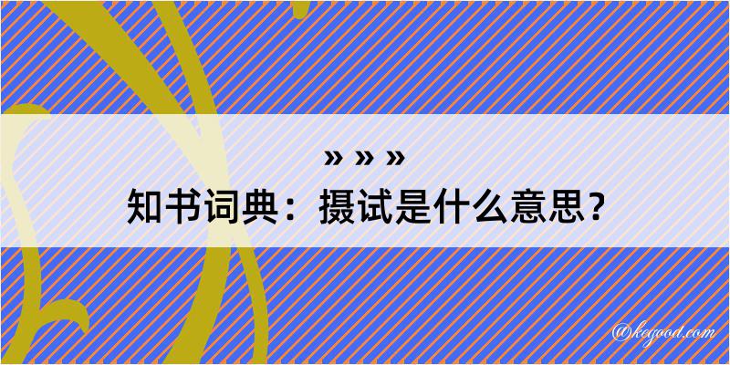 知书词典：摄试是什么意思？