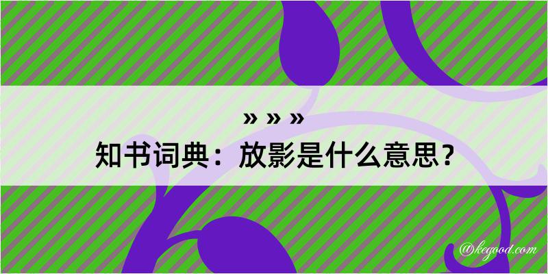 知书词典：放影是什么意思？