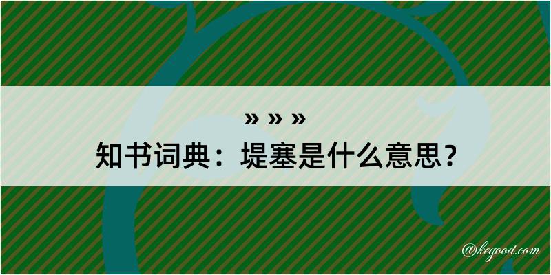 知书词典：堤塞是什么意思？