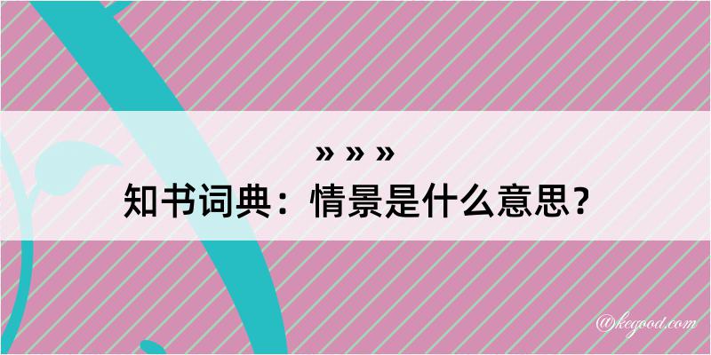 知书词典：情景是什么意思？