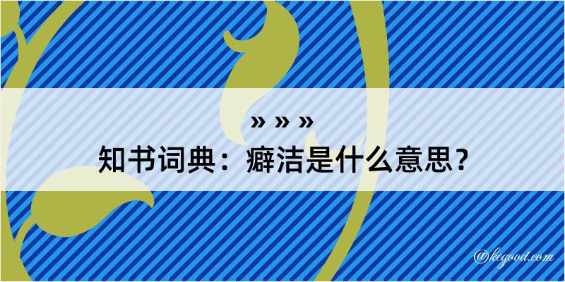 知书词典：癖洁是什么意思？