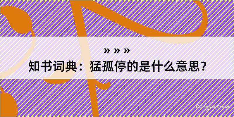 知书词典：猛孤停的是什么意思？