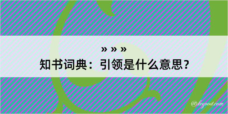 知书词典：引领是什么意思？