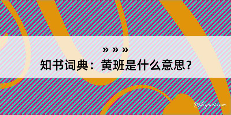 知书词典：黄班是什么意思？