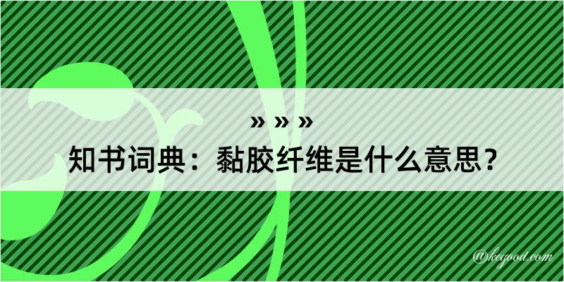 知书词典：黏胶纤维是什么意思？