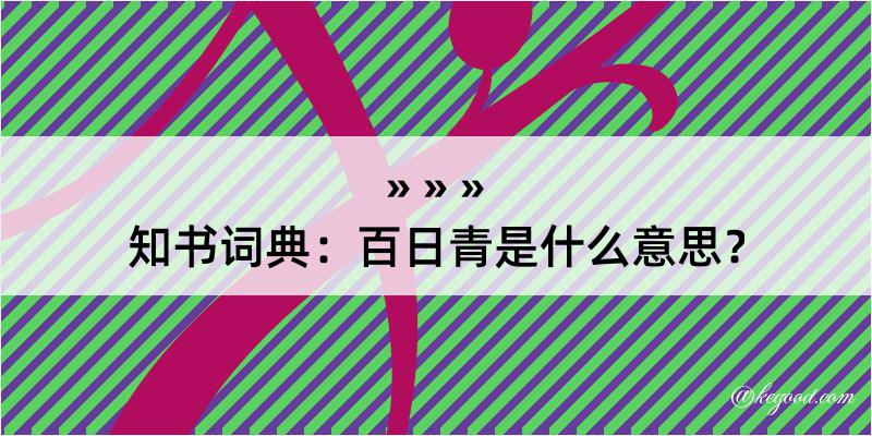 知书词典：百日青是什么意思？