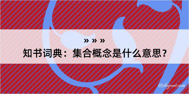 知书词典：集合概念是什么意思？