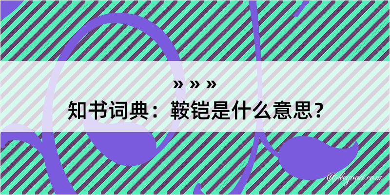 知书词典：鞍铠是什么意思？