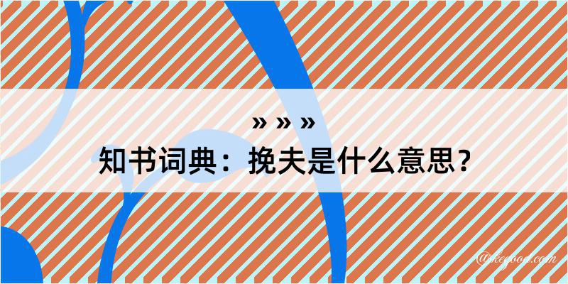 知书词典：挽夫是什么意思？