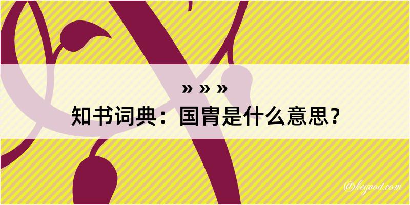 知书词典：国胄是什么意思？