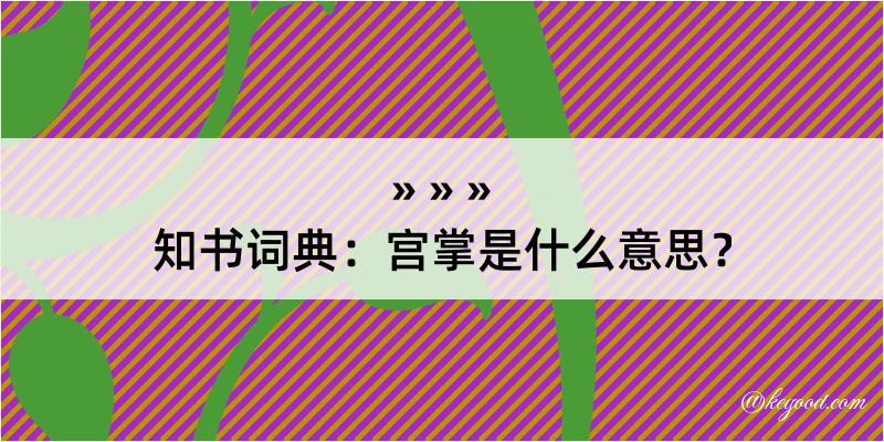 知书词典：宫掌是什么意思？