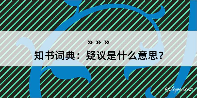 知书词典：疑议是什么意思？