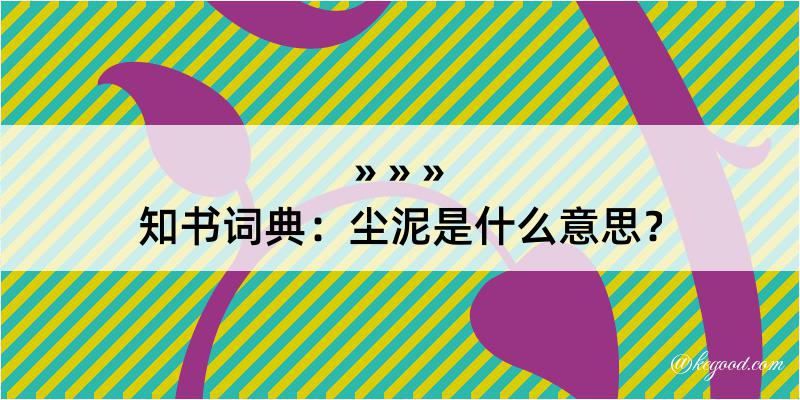 知书词典：尘泥是什么意思？