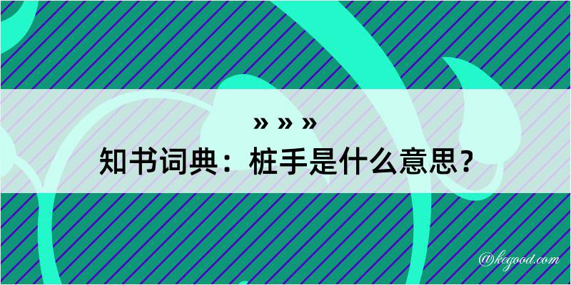 知书词典：桩手是什么意思？