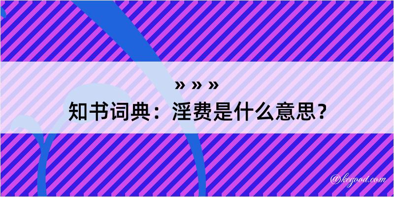 知书词典：淫费是什么意思？