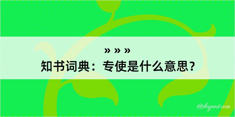 知书词典：专使是什么意思？