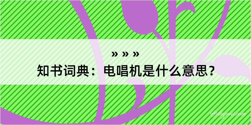 知书词典：电唱机是什么意思？