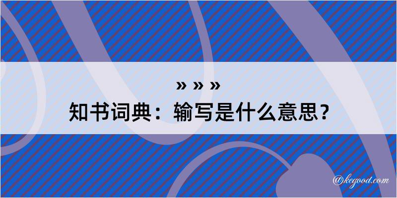 知书词典：输写是什么意思？