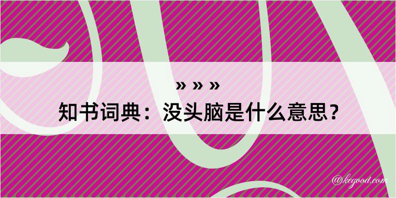 知书词典：没头脑是什么意思？