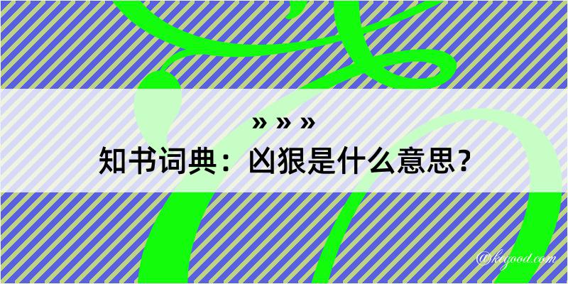 知书词典：凶狠是什么意思？