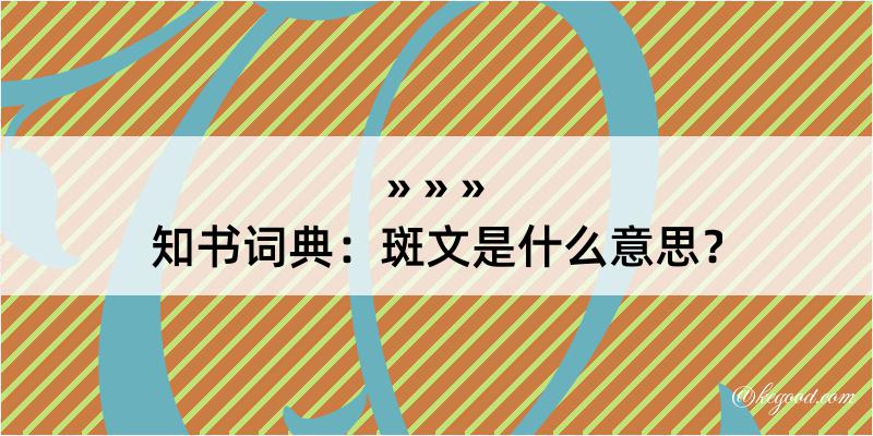 知书词典：斑文是什么意思？