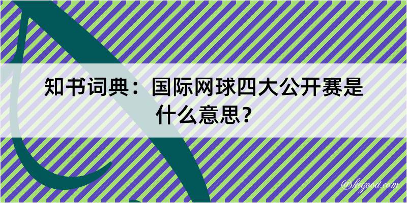 知书词典：国际网球四大公开赛是什么意思？