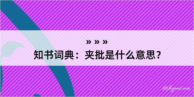 知书词典：夹批是什么意思？