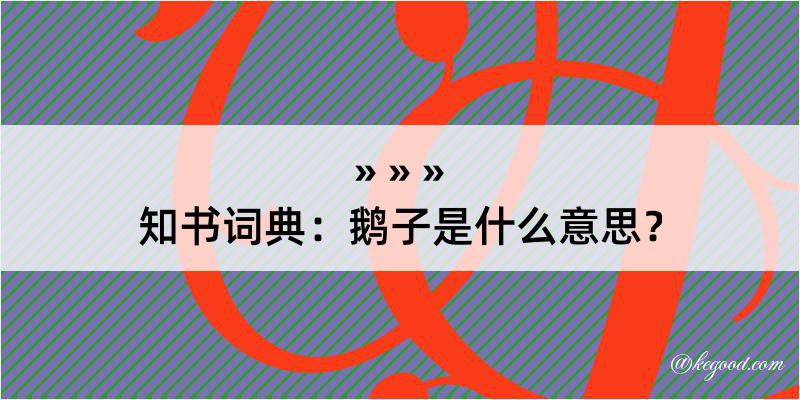 知书词典：鹅子是什么意思？