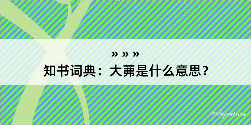 知书词典：大茀是什么意思？