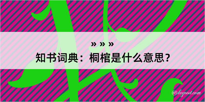 知书词典：桐棺是什么意思？