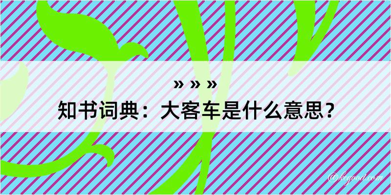 知书词典：大客车是什么意思？