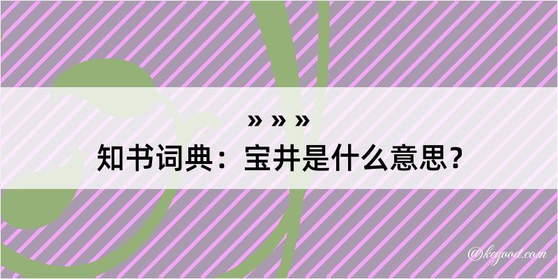 知书词典：宝井是什么意思？