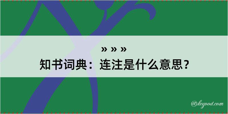 知书词典：连注是什么意思？