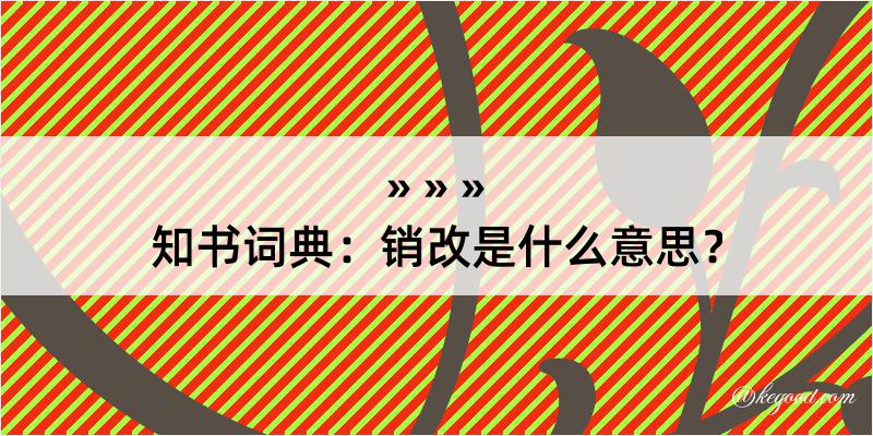 知书词典：销改是什么意思？