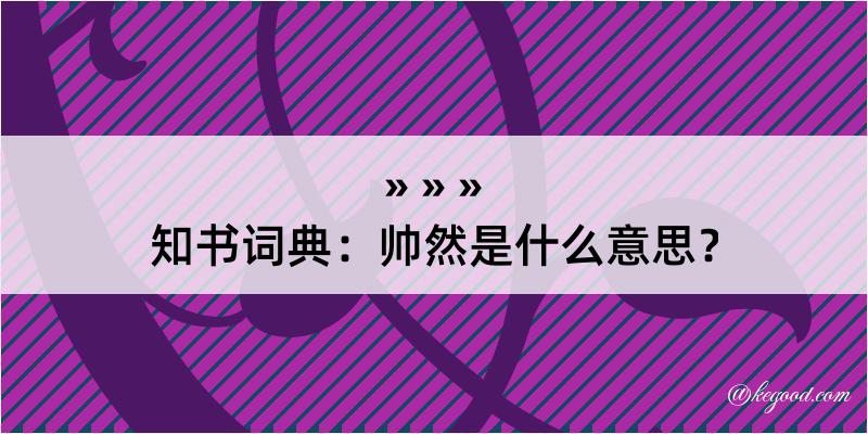 知书词典：帅然是什么意思？