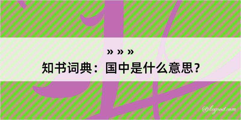 知书词典：国中是什么意思？