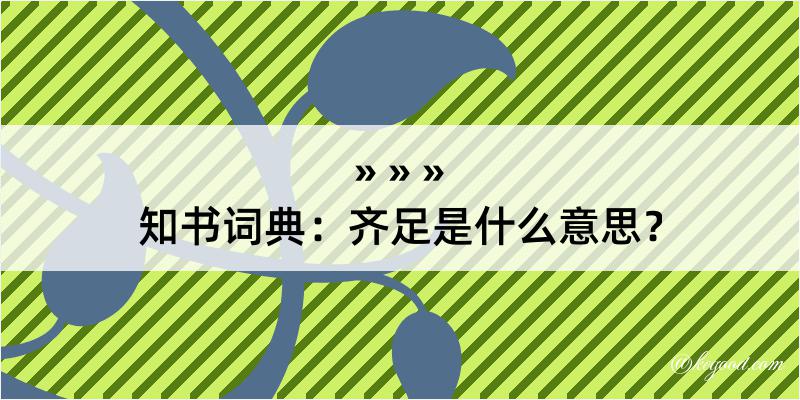 知书词典：齐足是什么意思？