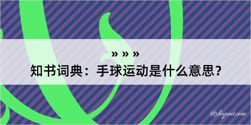 知书词典：手球运动是什么意思？