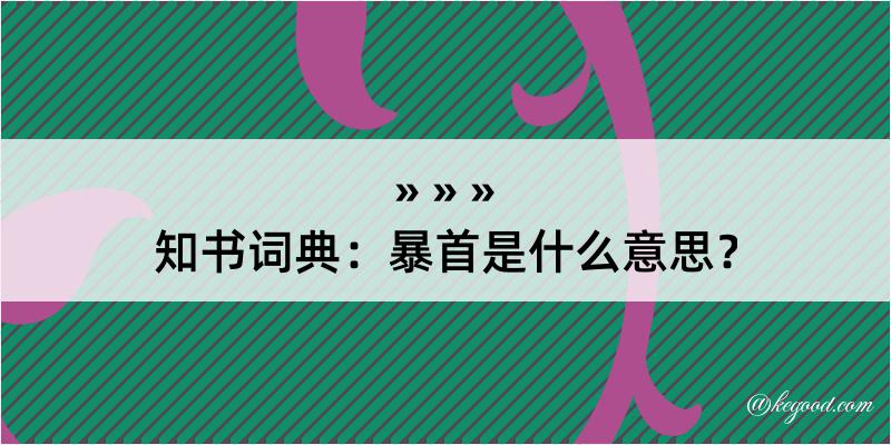 知书词典：暴首是什么意思？